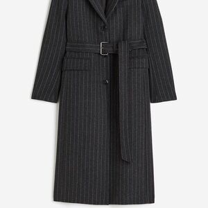 H&M Black and Gray Trench Coat Timeless Elegance